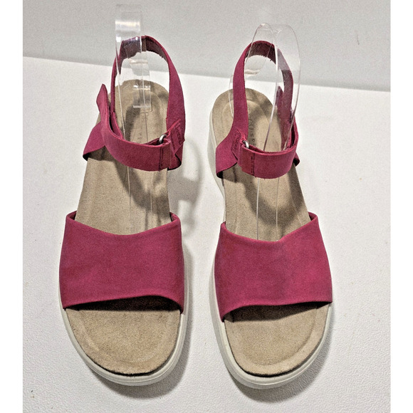ECCO Flowt Women's Nubuck Flat Sandals Magenta Size EU 41/US 10-10.5 - Picture 2 of 10